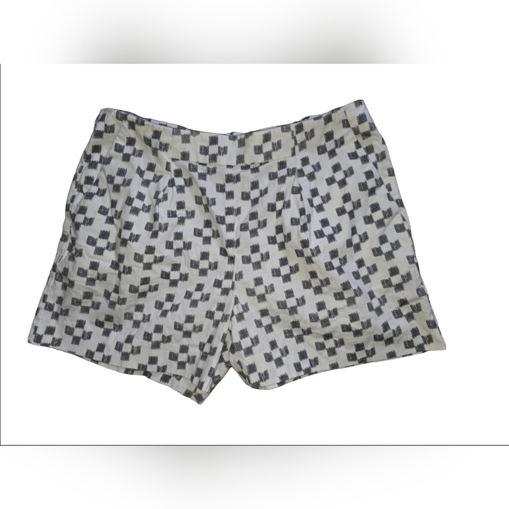 Madewell Deck Shorts In Crosshatch Ikat White Size 2 EUC 100% Cotton